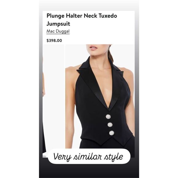 Vintage 1990’s After Five Evening Halter Neck Tuxedo Top - Picture 3 of 12